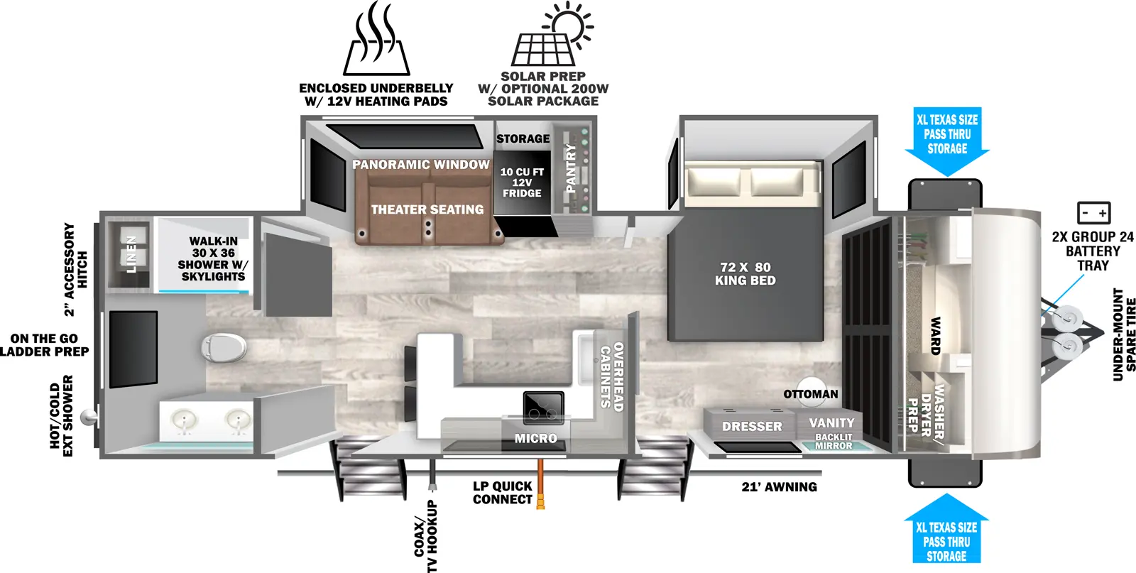 Hemisphere Travel Trailers 265BSRB Floorplan
